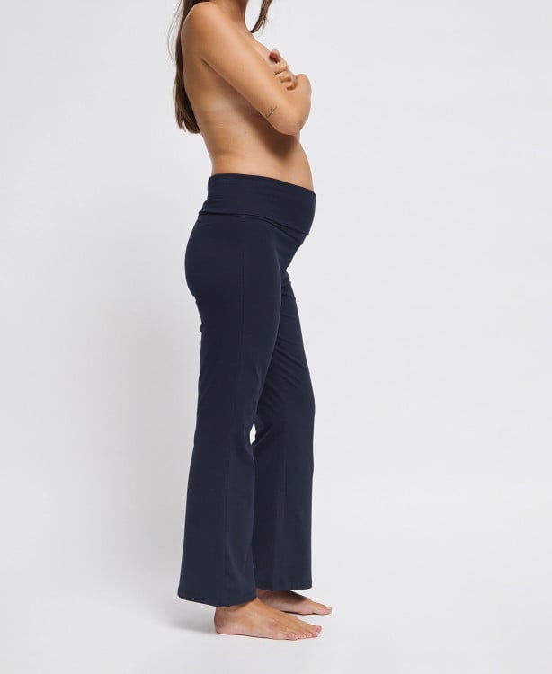 Marineblaue Flare-Umstandsleggings Bio-Baumwolle