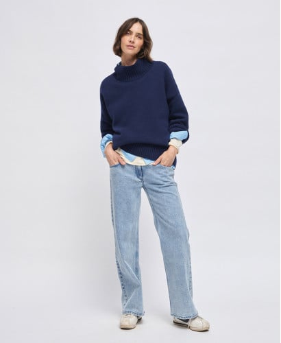 Pull Laine Bleu Marine Barth