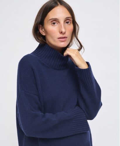 Pull Laine Bleu Marine Barth