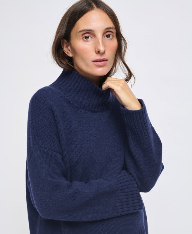 Pull Laine Bleu Marine Barth