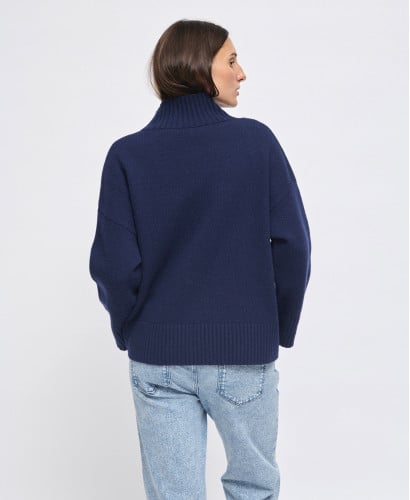Navy Blue Merino Wool Sweater Barth