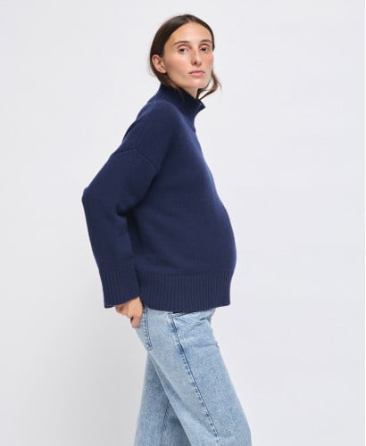 Navy Blue Merino Wool Sweater Barth