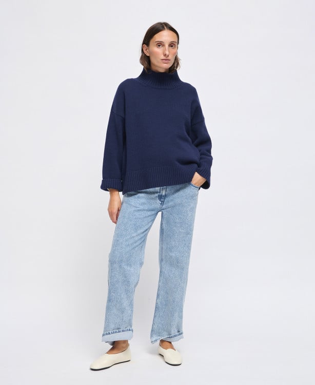 Pull Laine Bleu Marine Barth