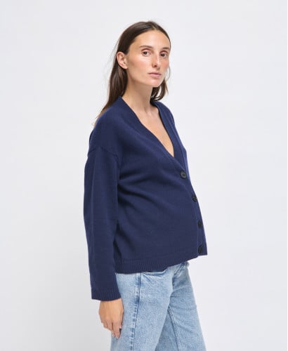 Matéo Blue Wool Cardigan