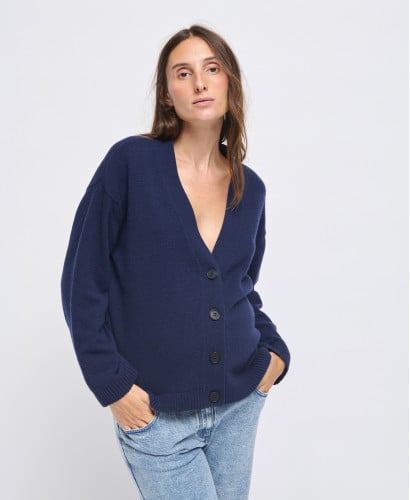 Matéo Blue Wool Cardigan