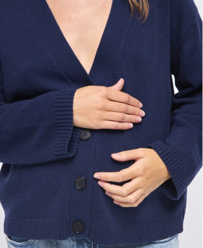 Matéo Blue Wool Cardigan