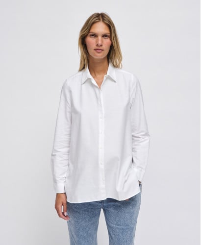 Justine White Cotton Pregnancy Shirt