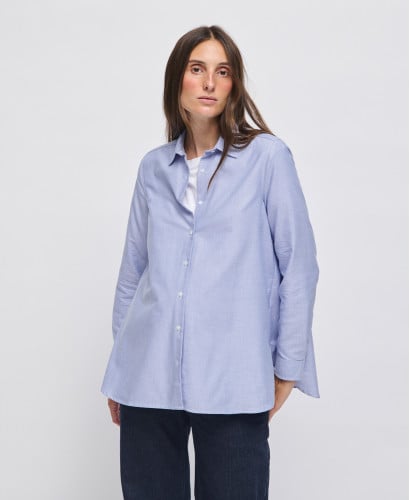 Chemise Grossesse Coton Bleu Justine