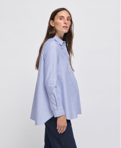 Chemise Grossesse Coton Bleu Justine
