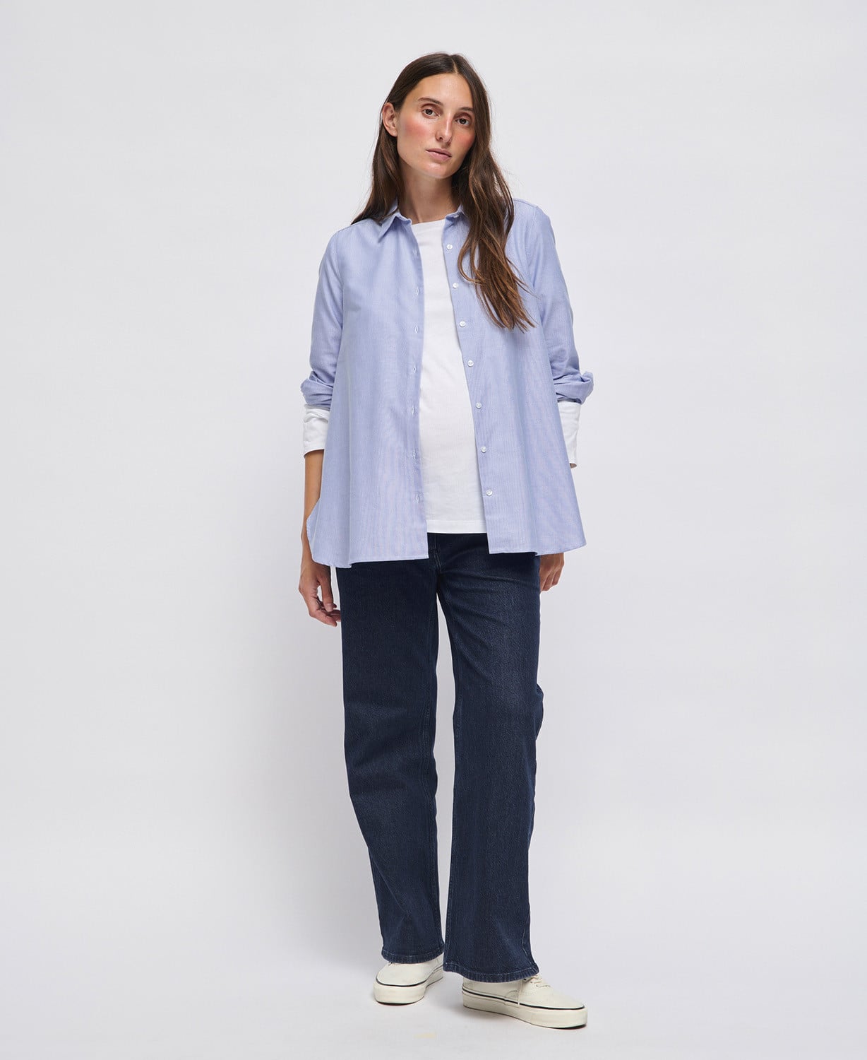 Chemise Grossesse Coton Bleu Justine