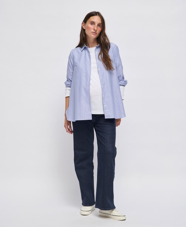 Chemise Grossesse Coton Bleu Justine