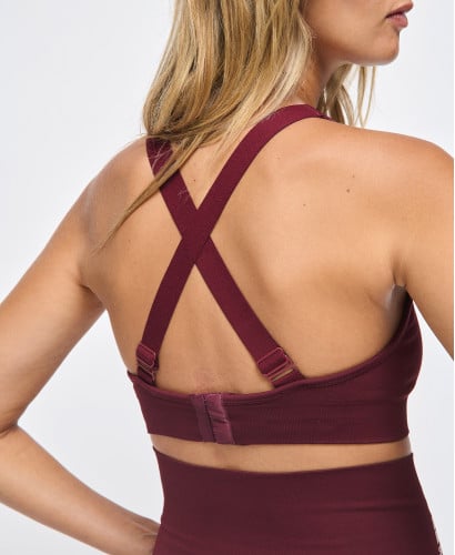 Burgundy Maternity Sports Bra