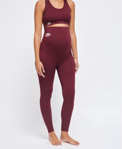 Bordeauxrote Umstands-Sportleggings