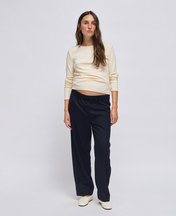 Pantalon Grossesse Tailleur drap de Laine