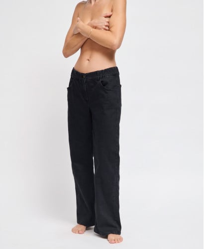Umstandsjeans Wide Leg Schwarze