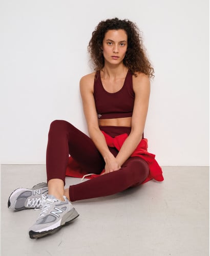 Bordeauxrote Umstands-Sportleggings