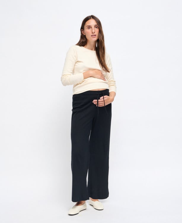 Pantalon Grossesse Basile coton côtelé Noir