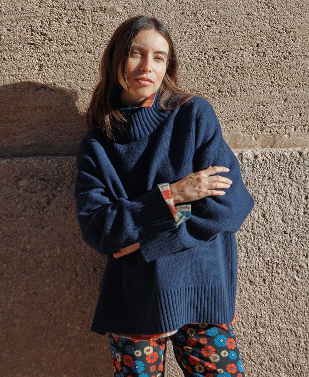 Pull Laine Bleu Marine Barth