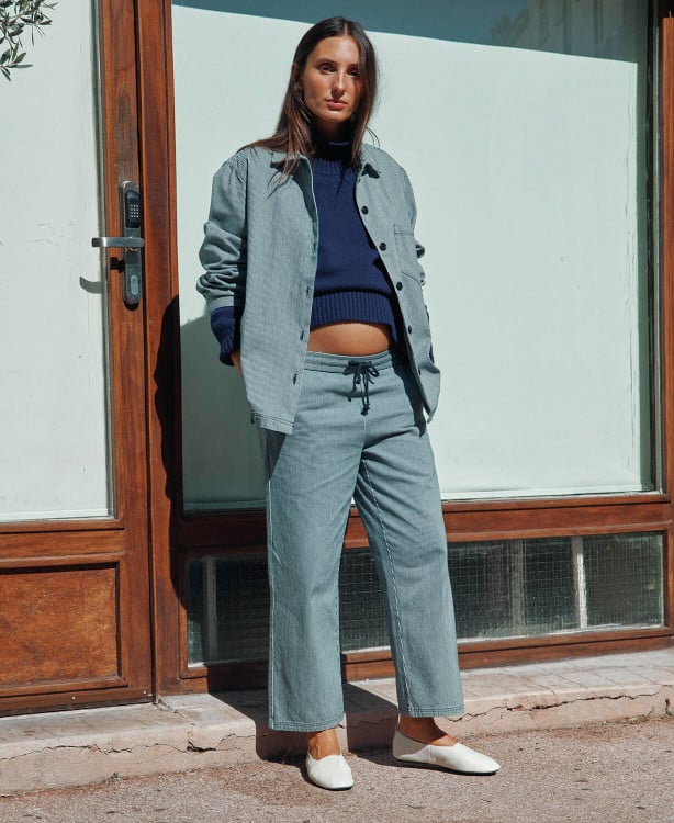 Alix Umstands-Jeans Mit Blauen Streifen