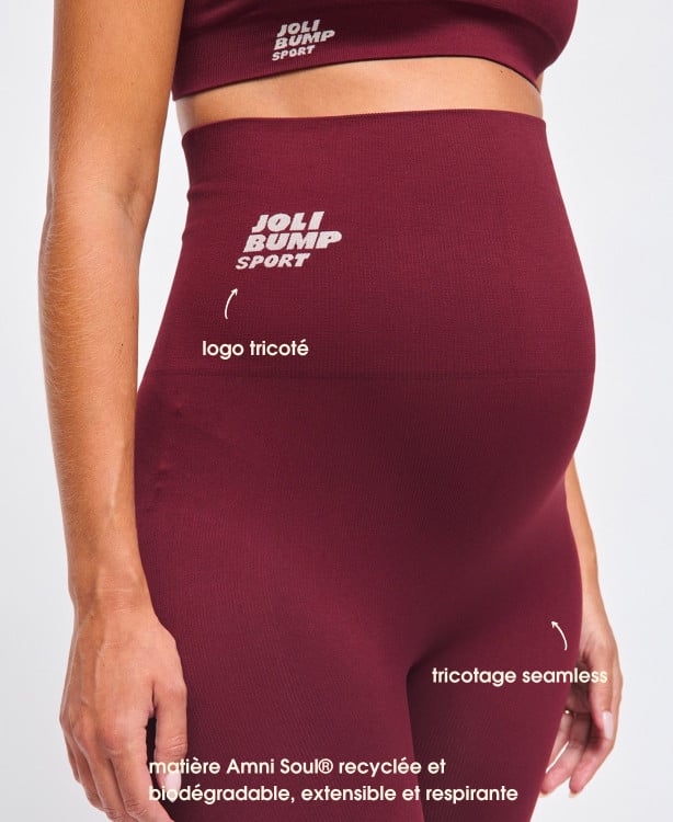 Legging Sport Grossesse Bordeaux