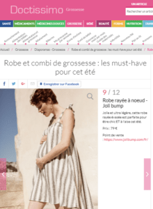 Article Doctissimo : Robe et combi de grossesse : les must-have pour cet été