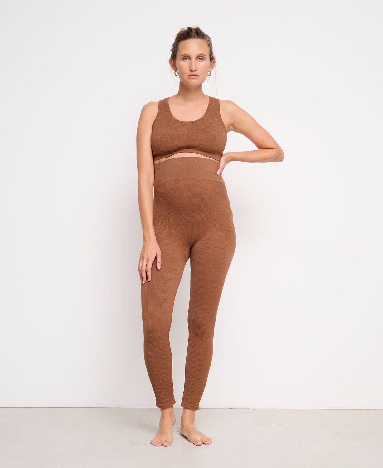 legging cotele marron jolibump